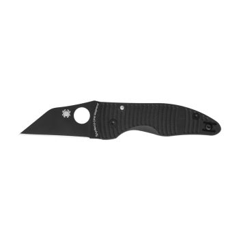 Navaja Spyderco MICROJIMBO SALT G-10 negra CPM MAGNACUT filo liso C264GMCBKP con hoja de acero Acero inoxidable CPM MagnaCut de 6.2 cm y empuñadura de G-10 de 9.6 cm