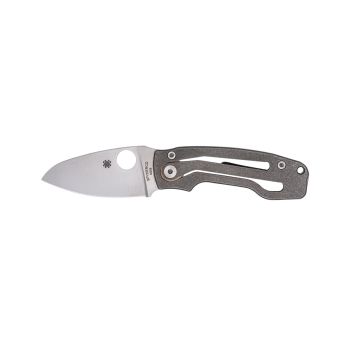 Navaja Spyderco PITS 2 TITANIUM M390 PLAIN C269TIP con hoja de acero inoxidable M390 de 6.96 cm y empuñadura de Titanio de 9.42 cm