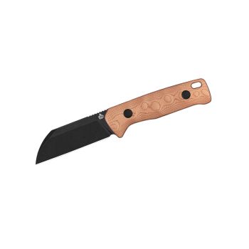 Cuchillo QSP BABY PENGUIN G-10 STW BLK QS130BP-C2 cobre plegado con hoja de acero Acero inoxidable 14C28N, lavado a la piedra negra de 6.4 cm y empuñadura de G-10 con lámina de cobre de 8.6 cm