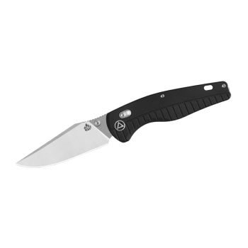 Navaja QSP REPTILE G-10 SATINADO/STW QS165-C1 negra  con hoja de acero Acero inoxidable 14C28N de 8.5 cm y empuñadura de G-10 de 10.8 cm