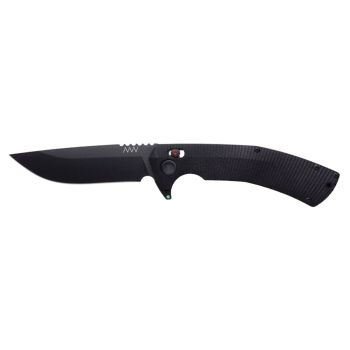 Navaja Acta Non Verba A400 BB DLC SLEIPNER G10 BLACK / ALOCK 400-001 con hoja de acero Sleipner de 10,5 cm y empuñadura de G-10 de 14,3 cm