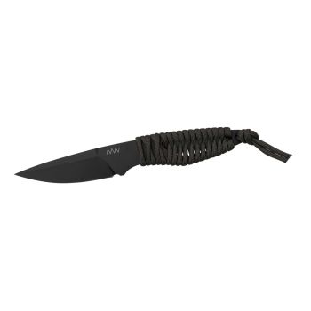 Cuchillo Acta Non Verba P100 SANDVIK CERAKOTE BLACK PARACORD ANVP100-037 con hoja de acero sandvik 14C28N de 7,5 cm y empuñadura de paracord de 11,5 cm