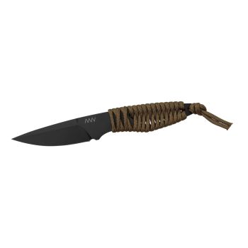 Cuchillo Acta Non Verba con hoja de acero Sleipner 7,5 cm y empuñadura de Paracord de 11 cm.