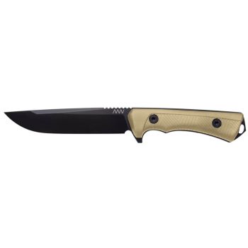 Cuchillo Acta Non Verba con hoja de acero Sleipner 13 cm y empuñadura de GRN de 13,5 cm.
