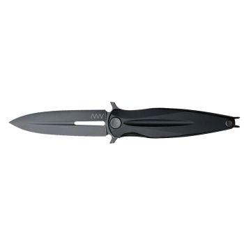 Navaja Acta Non Verba con hoja de acero Sleipner 10 cm y empuñadura de aluminio de 13 cm.