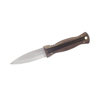 Cuchillo Condor BUSHSCOT con hoja de acero 14C28N de 8,4 cm y empuñadura de nogal de 10,3 cm.