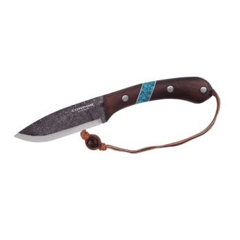 Cuchillo Condor BLUE RIVER con hoja de acero 1095 de 10,9 cm y empuñadura de nogal de 12,6 cm.