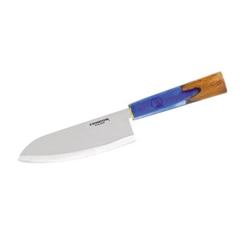 Cuchillo Condor De Cocina Condor SHEFU KITCHEN SANTOKU con hoja de acero 440C de 16,6 cm y empuñadura de resina con nogal de 12,9 cm.