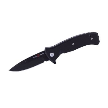 Navaja Al Mar SERE 2020 NIGHT G-SERIES 3" con hoja de acero para herramientas D2 (acabado de titanio negro mate) de 7.6 cm y empuñadura de G-10 de 10.2 cm