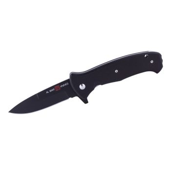 Navaja Al Mar SERE 2020 NIGHT G-SERIES 3.6" con hoja de acero para herramientas D2 (acabado de titanio negro mate) de 9.2 cm y empuñadura de G-10 de 12.1 cm