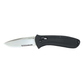 Navaja Benchmade PRESIDIO 520S DROP SATINADA COMBO con hoja de acero Acero inoxidable 154CM de 8.7 cm y empuñadura de Aluminio de 12.3 cm