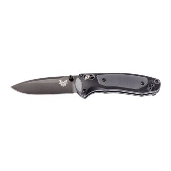 Navaja Benchmade PRESIDIO 520S DROP SATINADA COMBO con hoja de acero Acero inoxidable CPM-S30V de 7.9 cm y empuñadura de Versaflex negro / Gris Grivory de 10.3 cm