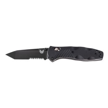 Navaja Benchmade BARRAGE 583SBK VALOX TANTO NEGRA SERRADO con hoja de acero Acero inoxidable 154CM de 9.1 cm y empuñadura de Valox de 12.4 cm