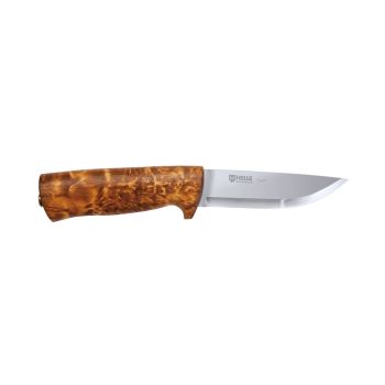 Cuchillo Helle EGGEN 75 H3LS con hoja de acero laminado a tres capas de 10,1 cm y empuñadura de Abedul de 10 cm