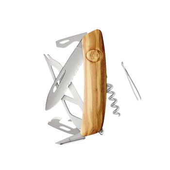 Navaja Multiusos Swiza CH05TR AM CHEESE madera olivo con hoja de acero 440 de 7,5 cm