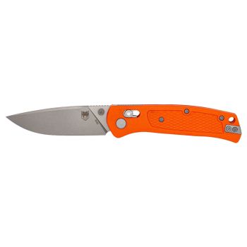 Navaja Cobratec Scout naranja con hoja de acero VG10 de 7.9 cm y empuñadura de Grivory de 10.8 cm