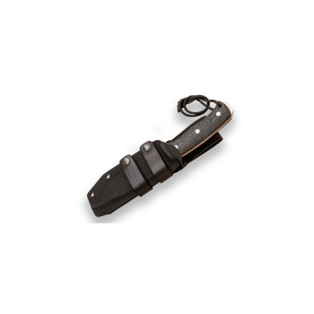 Cuchillo Joker CM125-K Nomad Mango de micarta negra, Hoja de Acero N695 de 12,7 cm y espesor de 3,7 mm con funda kydex