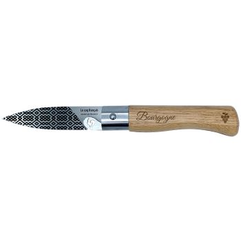 Navaja Le Coq Bourguignon con hoja de acero Z40C13 (inox) de 8.5 cm y empuñadura de Roble de 11.1 cm
