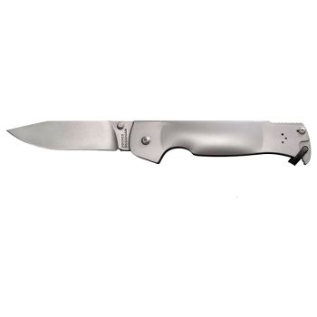 Navaja Cold Steel Pocket Bushman 95FB con hoja de acero alemán 4116 de 11.40 cm y empuñadura de Acero de 14.60 cm
