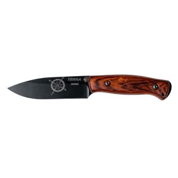 Cuchillo J&V TERRA con hoja de acero Sleipner de 11,5 cm y empuñadura de cocobolo de 13 cm