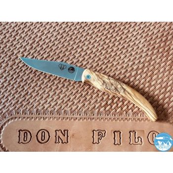 Navaja Cudeman Don Filo Albacete con hoja de acero sandvik 14c28n de 9 cm y empuñadura de olivo natural de 11 cm