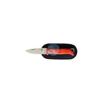 Navaja Cudeman modelo 332 MT-10 hoja de acero MoVa 1.4116 de 5,5 cm empuñadura de juma rojo con separador negro de 6,5 cm