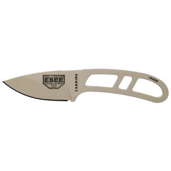 Cuchillo Candiru - Camo Desierto con hoja de acero Carbono de 5.1 cm y empuñadura de Acero de 7.9 cm