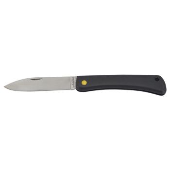 Navaja Florinox Le Bricoleur Negra BRINOIR con hoja de acero Acero inoxidable de 8 cm y empuñadura de PVC moldeado de 11.2 cm