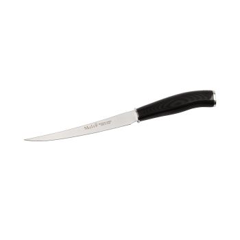 Cuchillo de cocina Muela FP-15M con hoja de acero Inoxidable MoVa 1.4116 de 15 cm y empuñadura de micarta negra de 11 cm.