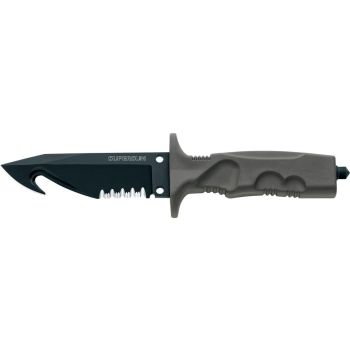 Cuchillo Fox FIRE BRIGADE RESCUE AND EMERGENCY KNIFE FX-0171102 con hoja de acero N690Co de 13.5 cm y empuñadura de Forprene  verde de 14 cm