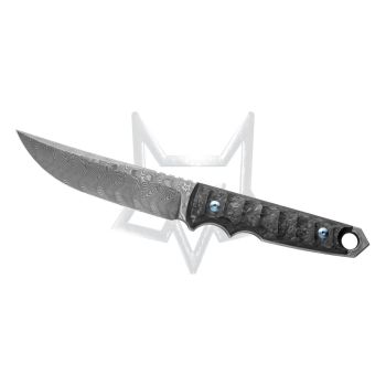 Cuchillo Fox Ryu FX-634 DCF con hoja de acero damasco Balbach de 13 cm y empuñadura de fibra de carbono marmol de 14 cm