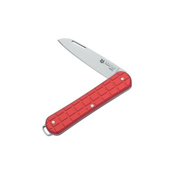 Navaja Fox Vulpis - Grenade Pattern FX-VPGP130 RD con hoja de acero M398 de 5.5 cm y empuñadura de Aluminio anodizado rojo de 8 cm