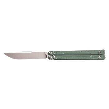Navaja de mariposa GanzoG766 con hoja de acero 440C (Inox) de 8.9 cm y empuñadura de G10 de 11.4 cm