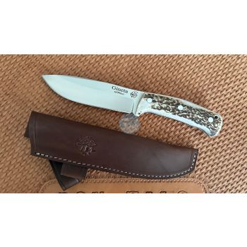 Cuchillo J&V Gineta con hoja de acero Böhler N690Co de 14,5 cm y empuñadura ciervo natural de 11,7 cm
