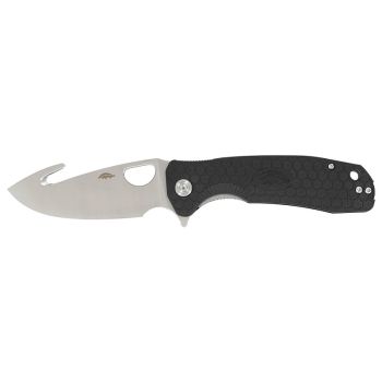 Navaja Honey Badger Large Hook Negro 1251 con hoja de acero 8Cr13MoV de 9.2 cm y empuñadura de FRN de 11.8 cm