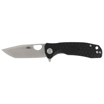Navaja Honey Badger Small Tanto Negro 1341 con hoja de acero 8Cr13MoV de 7.1 cm y empuñadura de FRN de 9.5 cm