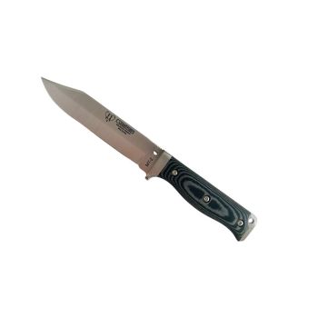 Cuchillo Cudeman 296-M MT-2 hoja de acero molibdeno vanadio de 15 cm y empuñadura de micarta negra con separadores rojos de 11,5 cm