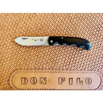 Navaja J&V EBONY con hoja de acero 14c28n de 8,7 cm y empuñadura de madera de ébano de 10,5 cm
