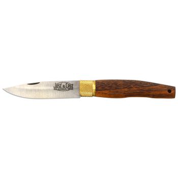 Navaja José Da Cruz Planalto Madera de tigre Inoxidable con hoja de acero Acero inox de 8.50 cm y empuñadura de Mutène de 10.00 cm