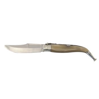 Navaja Expósito Albaceteña Nº3 con hoja de acero molibdeno vanadio de 13 cm y empuñadura de cuerno de toro M/105-AT