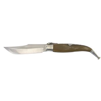 Navaja Expósito Albaceteña Nº4 con hoja de acero molibdeno vanadio de 14 cm y empuñadura de cuerno de toro M/106-AT