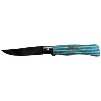 Navaja MAM Colors Azul con hoja de acero Acero inox de 9.00 cm y empuñadura de Abedul laminado de 13.00 cm
