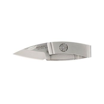 Compre aquí su Navaja Mcusta KAMON MONEY AOI MC-81 con hoja de acero AUS-8 de 4,8 cm y empuñadura de acero de 7,4 cm, ¡somos su cuchillería de Albacete!