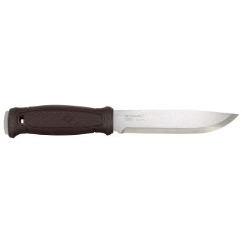 Cuchillo Morakniv Garberg Grand Inoxidable con hoja de acero 14C28N de 14,2 cm y empuñadura de polímero marrón de 12 cm