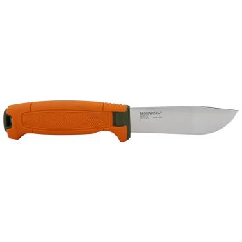 Cuchillo Morakniv Amberg Fullflat Hunting (S) Inox - Verde oliva/Naranja quemado 14700 con hoja de acero 14C28N de 10,80 cm y empuñadura de Polímero de 12 cm