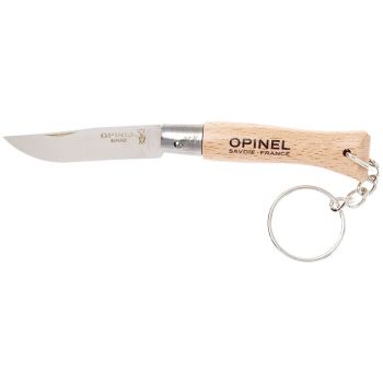 Navaja llavero opinel Nº4 Inox con hoja de 5 cm en acero Inox y empuñadura de Haya de 6.6 cm