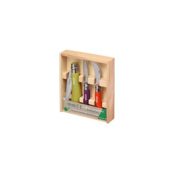 Caja de Jardineria Opinel 3 herramientas con hoja de acero Inox de 12.0 cm
