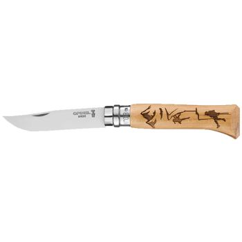 Navaja OPINEL Nº08 Sport Escalada 003228 con hoja de acero Acero inoxidable de 8.5 cm y empuñadura de Haya de 11 cm