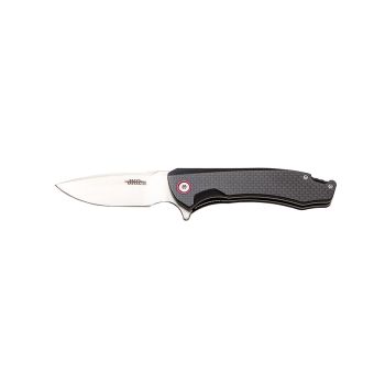 Navaja deportiva JKR PRO 10.013 con hoja de acero D2 de 8,3 cm y empuñadura de Fibra de carbono y G-10 de 11,7 cm.