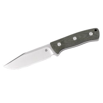 Cuchillo QSP BISON Micarta QS134-C Verde con hoja de acero D2 de 11,4 cm y empuñadura de Micarta de 11,1 cm